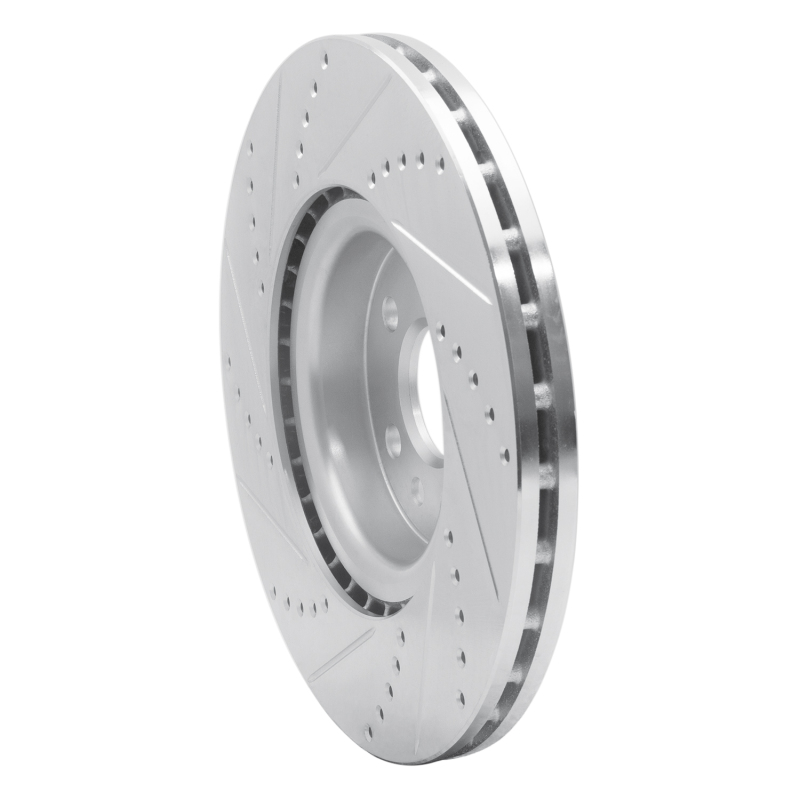 Volvo S60 Brake Rotor (1) - Front Right - R1 Concepts - Drilled & Slotted - Silver - `07-`16